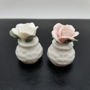 2 Miniature Salt and Pepper Shakers
